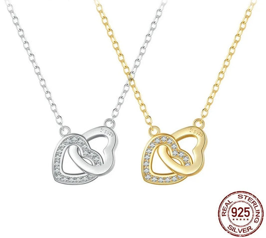 Connected Heart Pendant Necklace